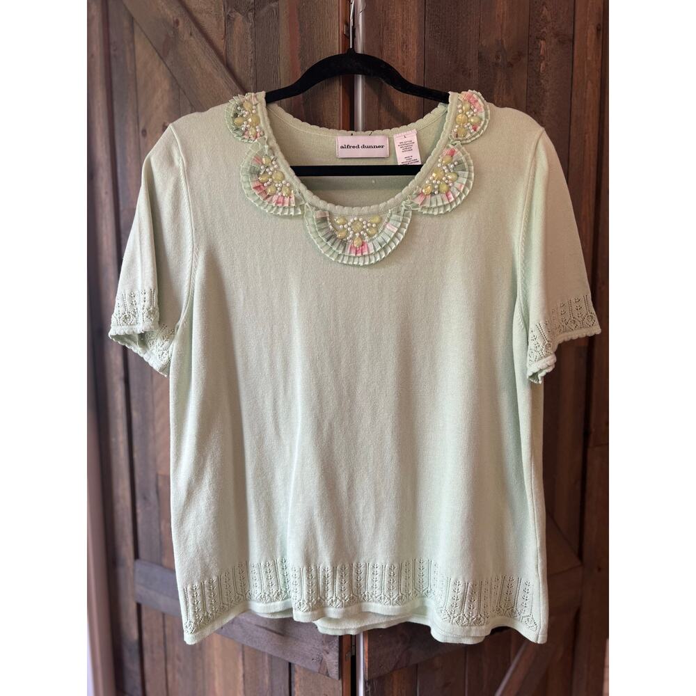 Vintage Alfred Dunner Embellished Collar Sweater